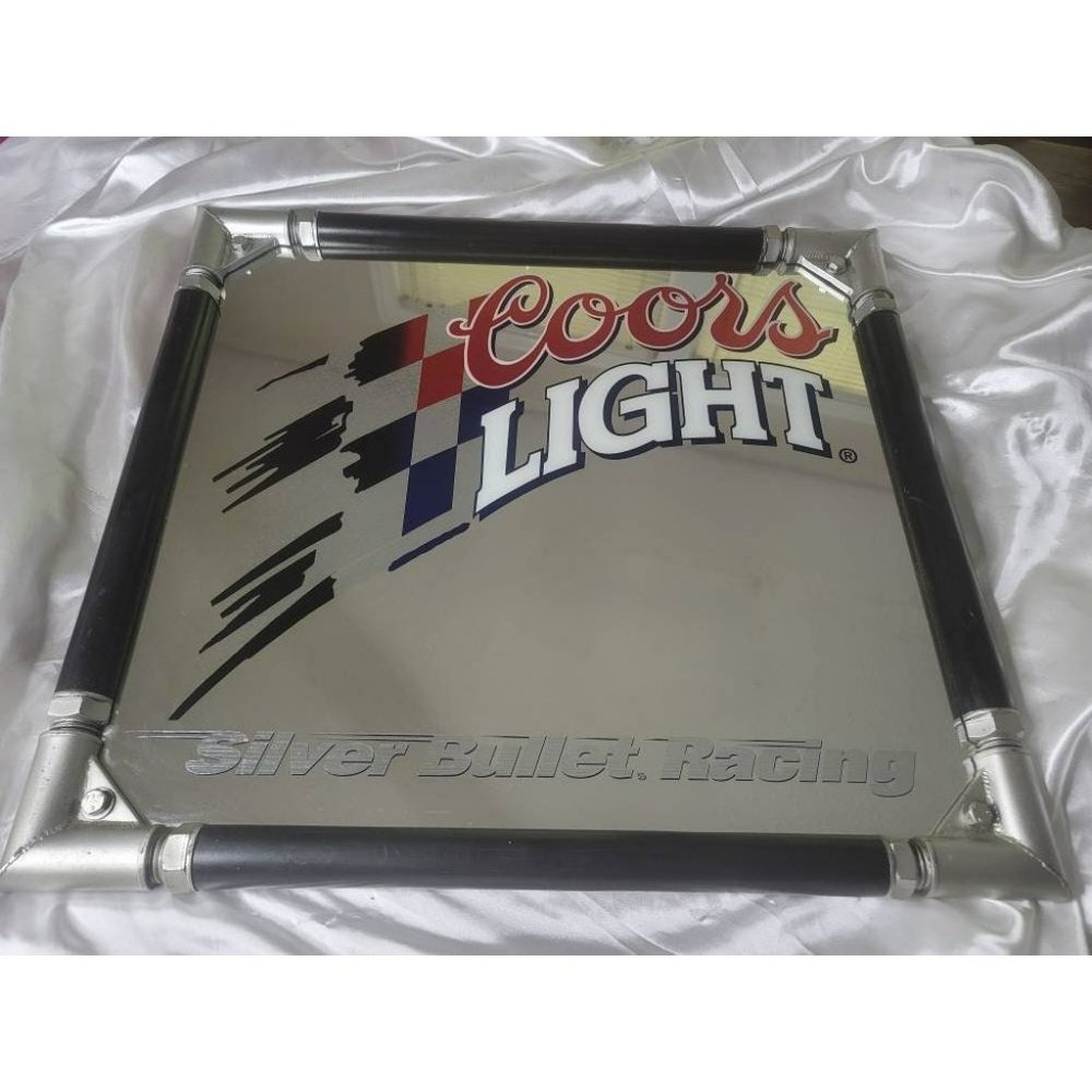 Vintage COORS Light SILVER BULLET Beer Bar Advertising  Mancave Mirror Sign